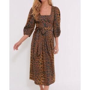 Tuckernuck Brown Leopard Print Midi Dress